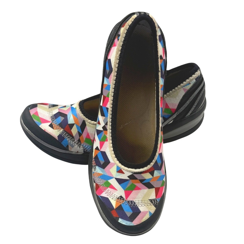 Bzees Flawless Slip On Loafers Multi Color Geometric Mosaic Womens 8M Shoes